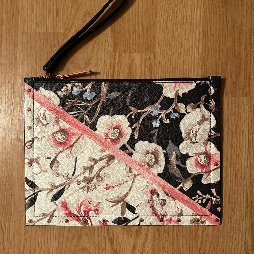 White House Black Market Floral Wristlet Clutch - Picture 2 of 3